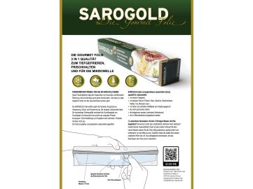 SAROGOLD | Aromaschutzfolie | Top V-Messer Abreiss-System | 30cm x 20 Meter Rolle