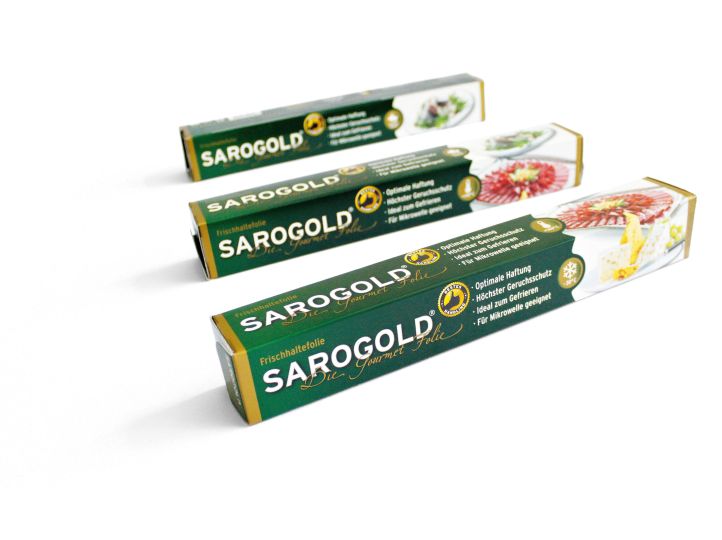 SAROGOLD | Aromaschutzfolie | Top V-Messer Abreiss-System | 30cm x 20 Meter Rolle